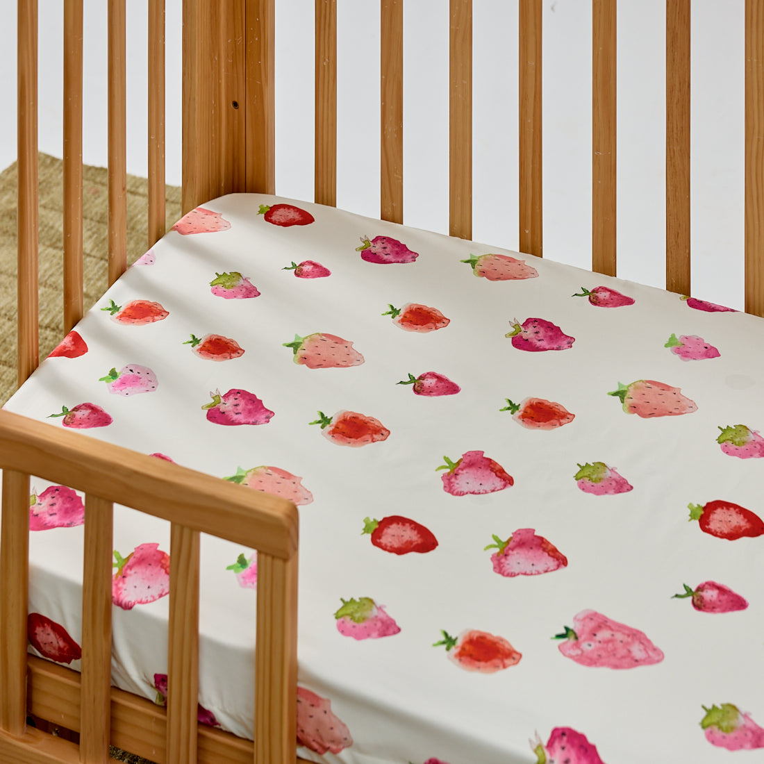 Strawberry Fields Waterproof Cot Sheet