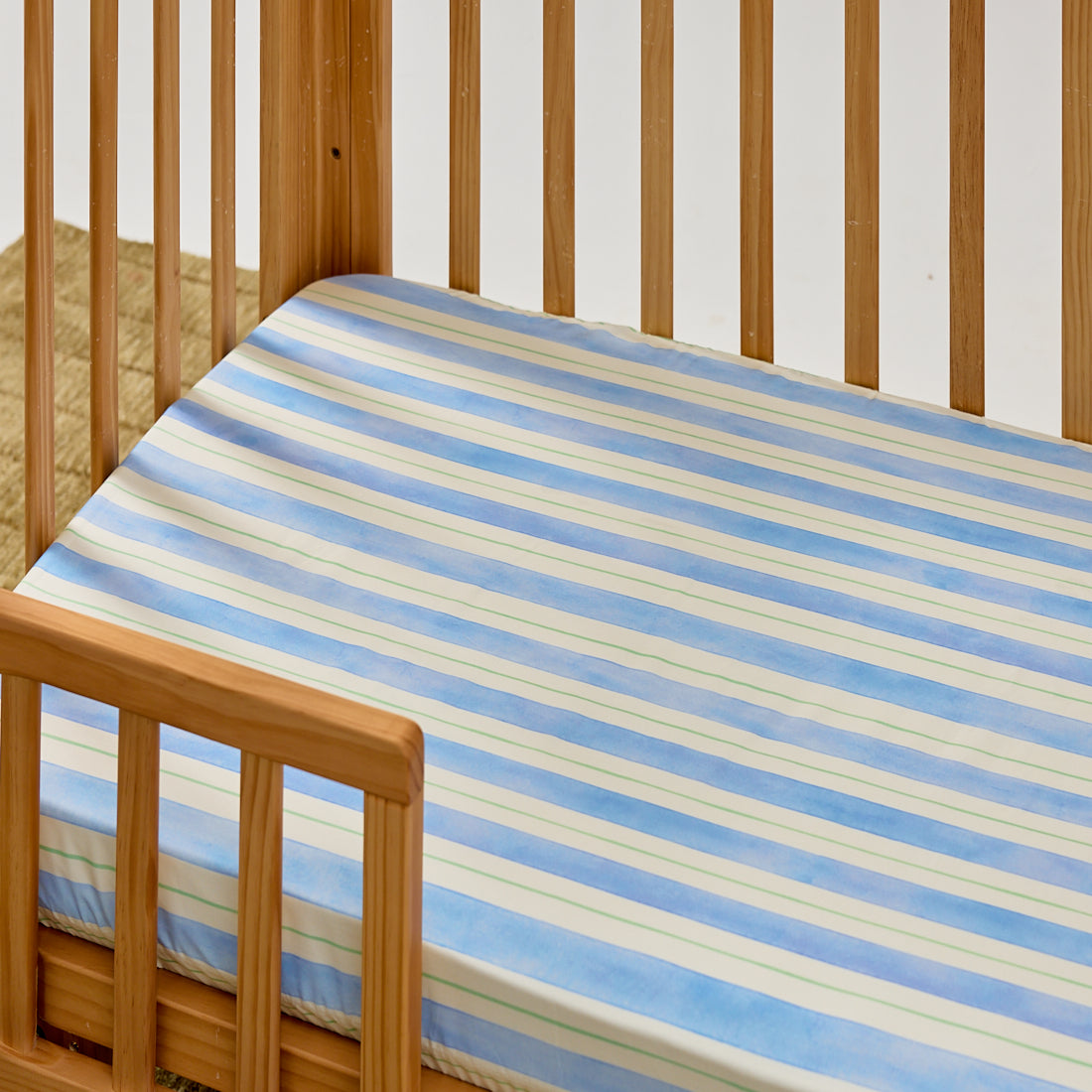 Sea Breeze Stripe Waterproof Cot Sheet
